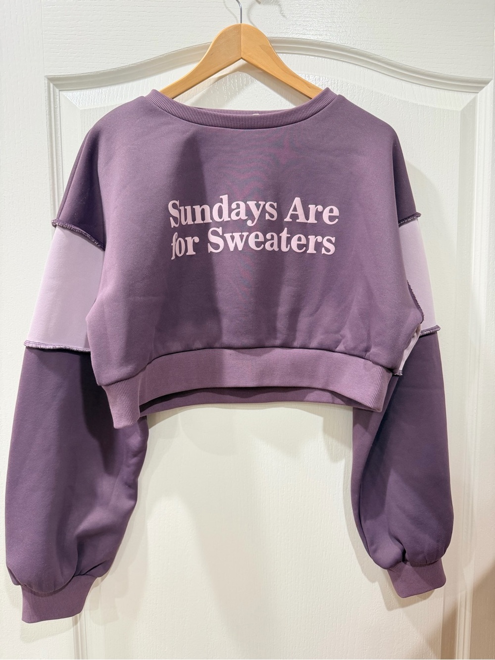 Sundays Are for Sweaters Lavender Cropped Sweatshirt
